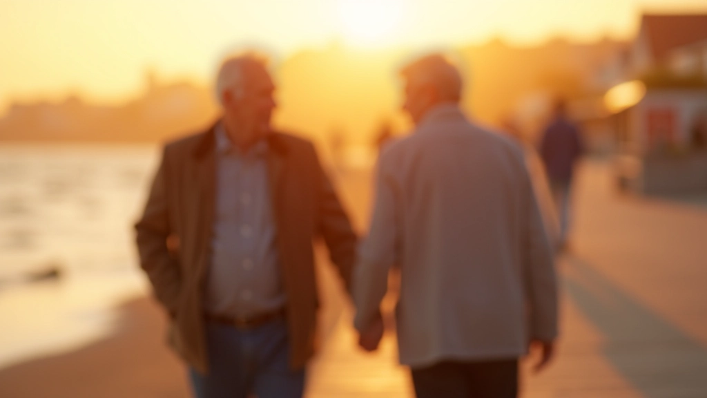 Senioren wandelen samen langs de zeedijk van Oostende met uitzicht op de zee