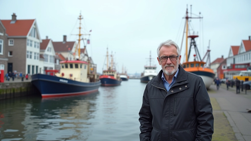 Oostende haven met werkende boten, industriële structuren, zee en hemel
